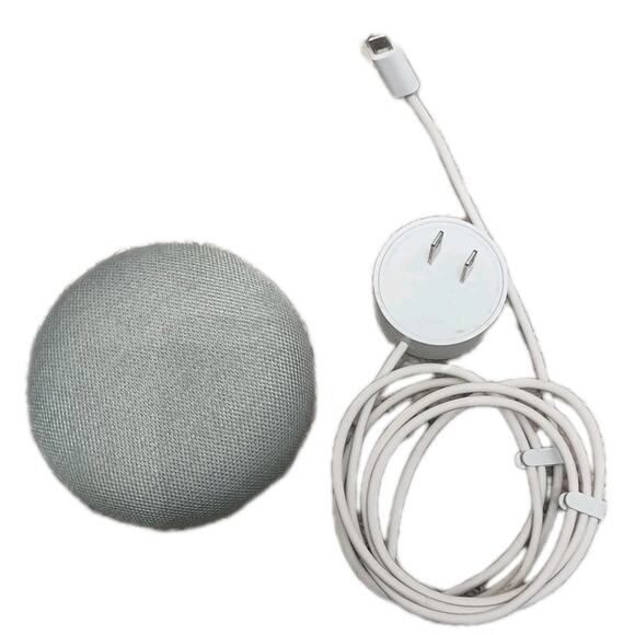 Google Home Mini Smart Speaker Model H0A Charcoal And White With Power Cord GUC - Picture 1 of 2